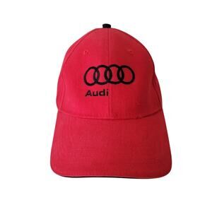 Pacific Headwear Audi Red Baseball Cap Black Embroidered Logo Unisex Cotton